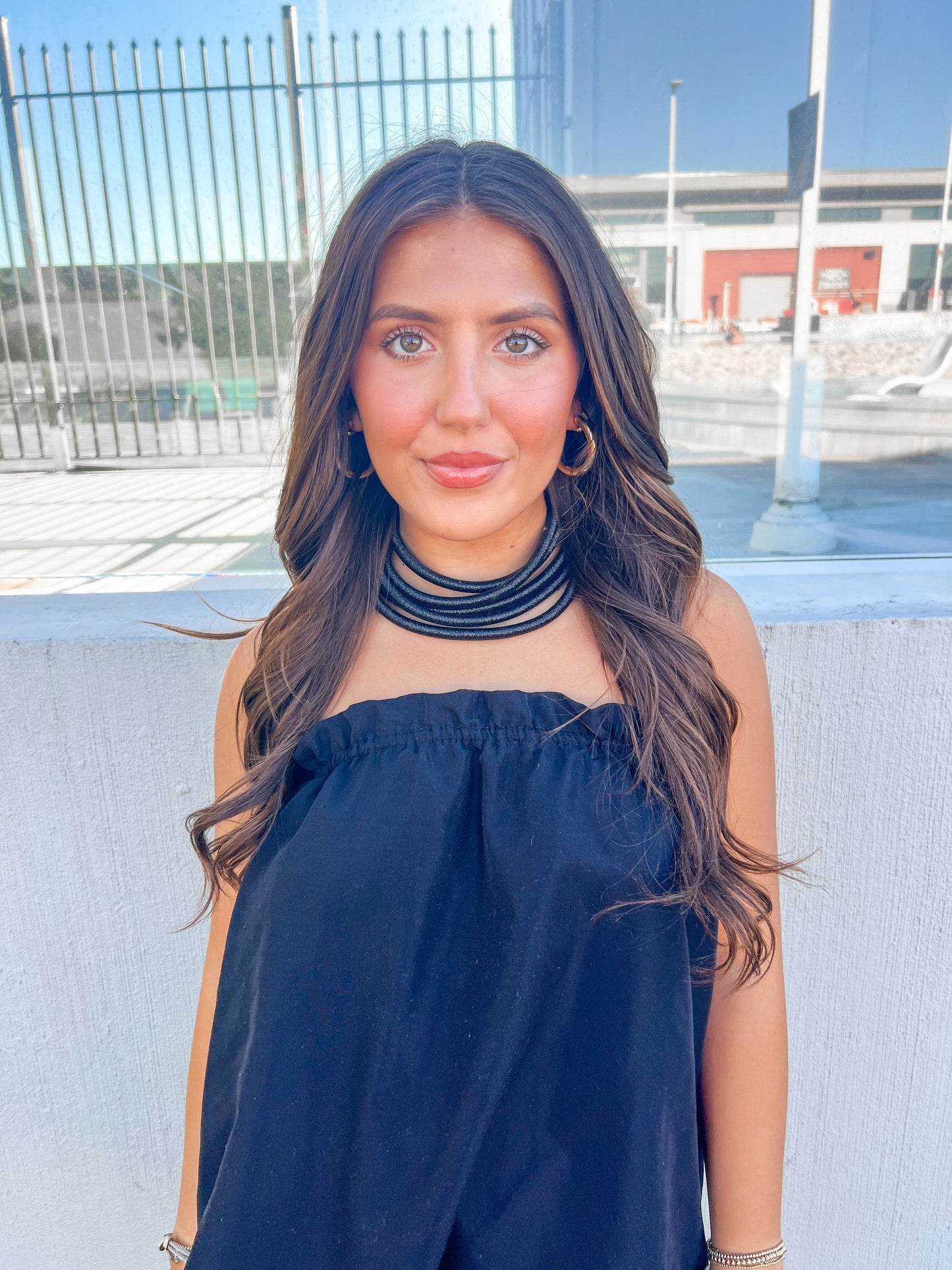 Layered Rope Necklace in Black