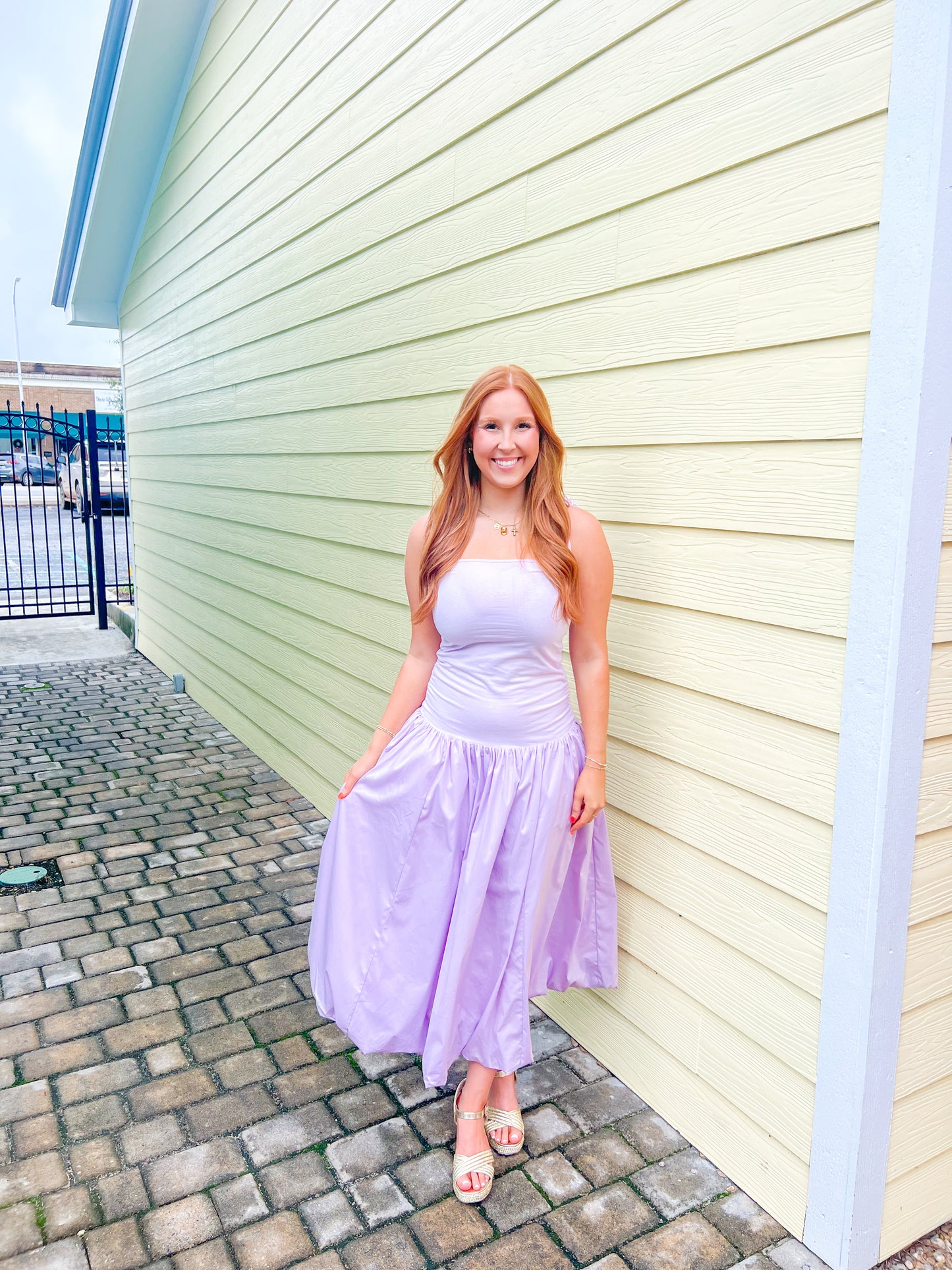 Stella Bubble Midi Dress - Lilac