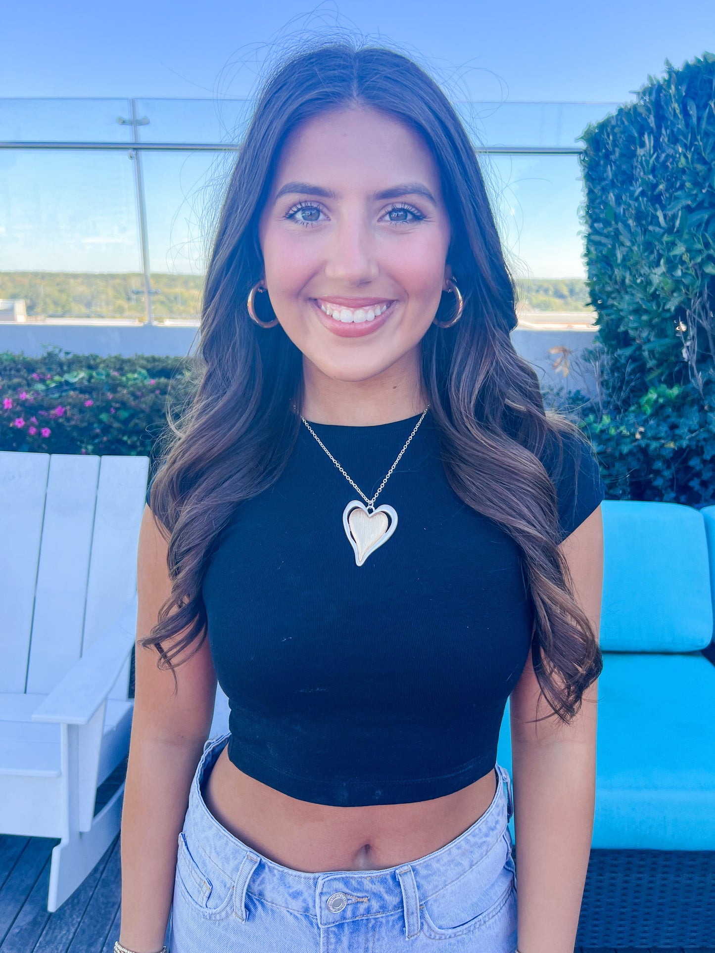 Two Tone Heart Necklace