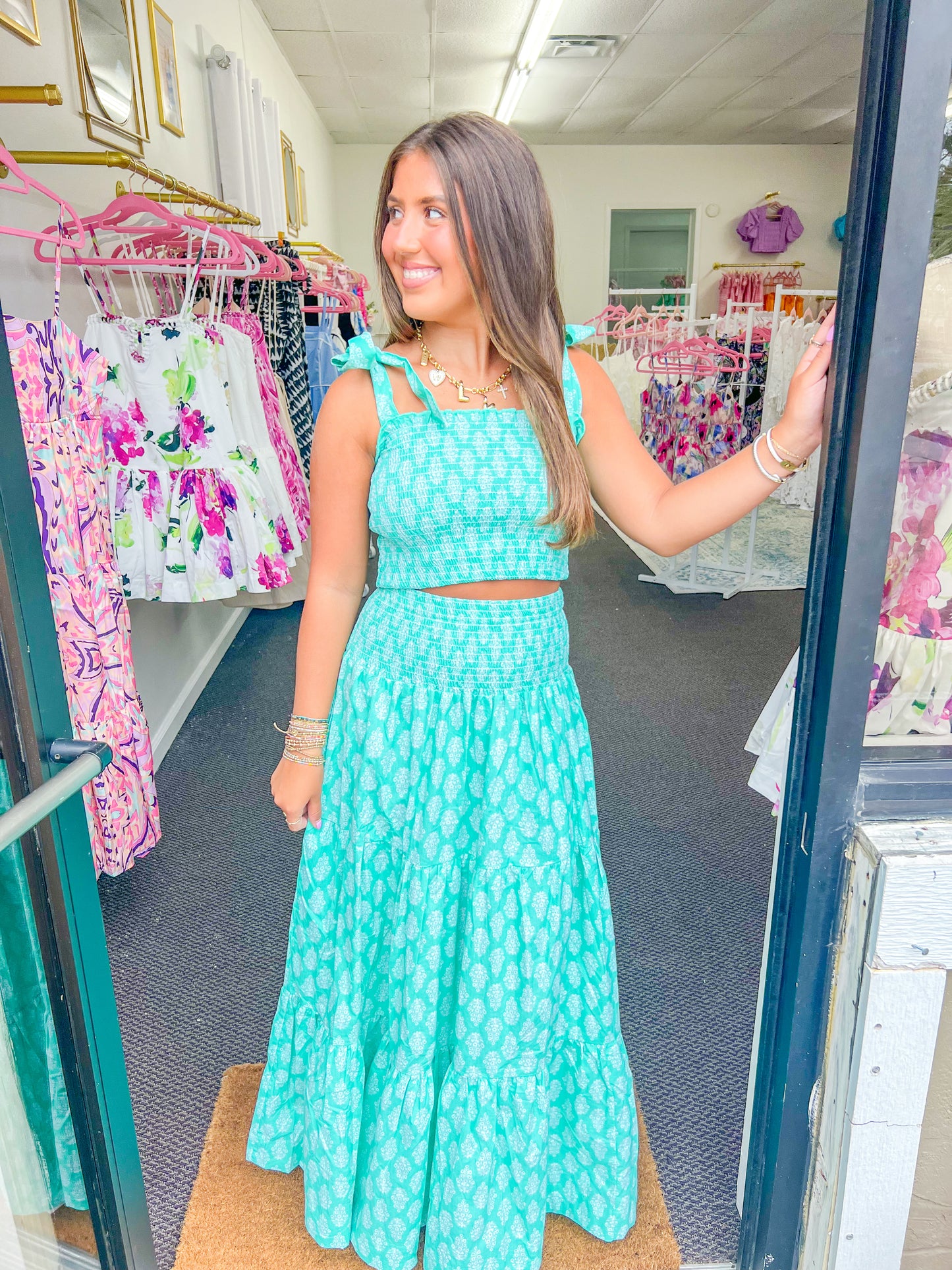 Parker Maxi Set - Green Print