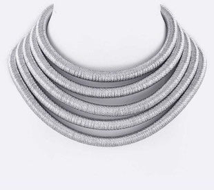 Layered Rope Necklace in Silver