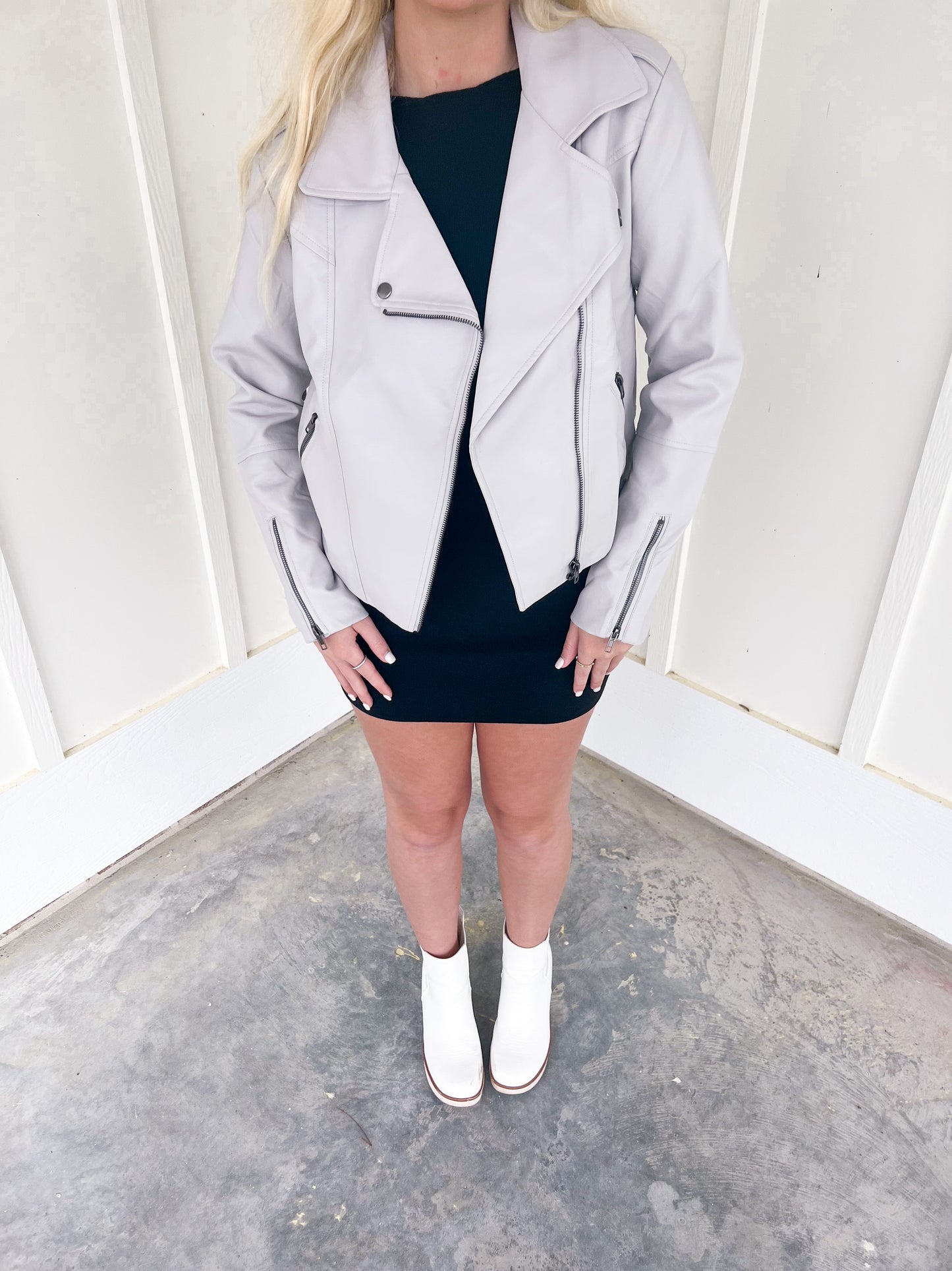 Leather Jacket - Grey