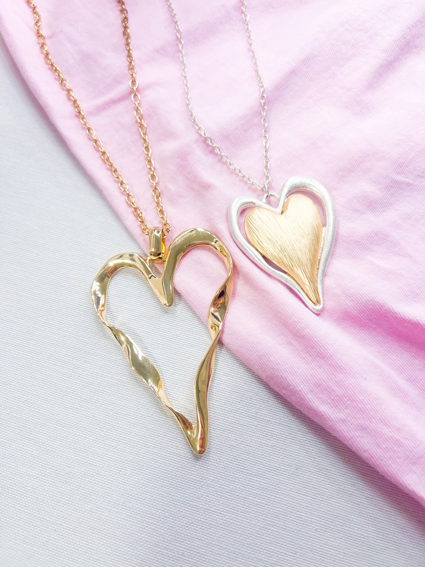 Two Tone Heart Necklace