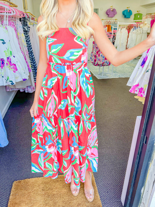 Jade Floral Midi Dress