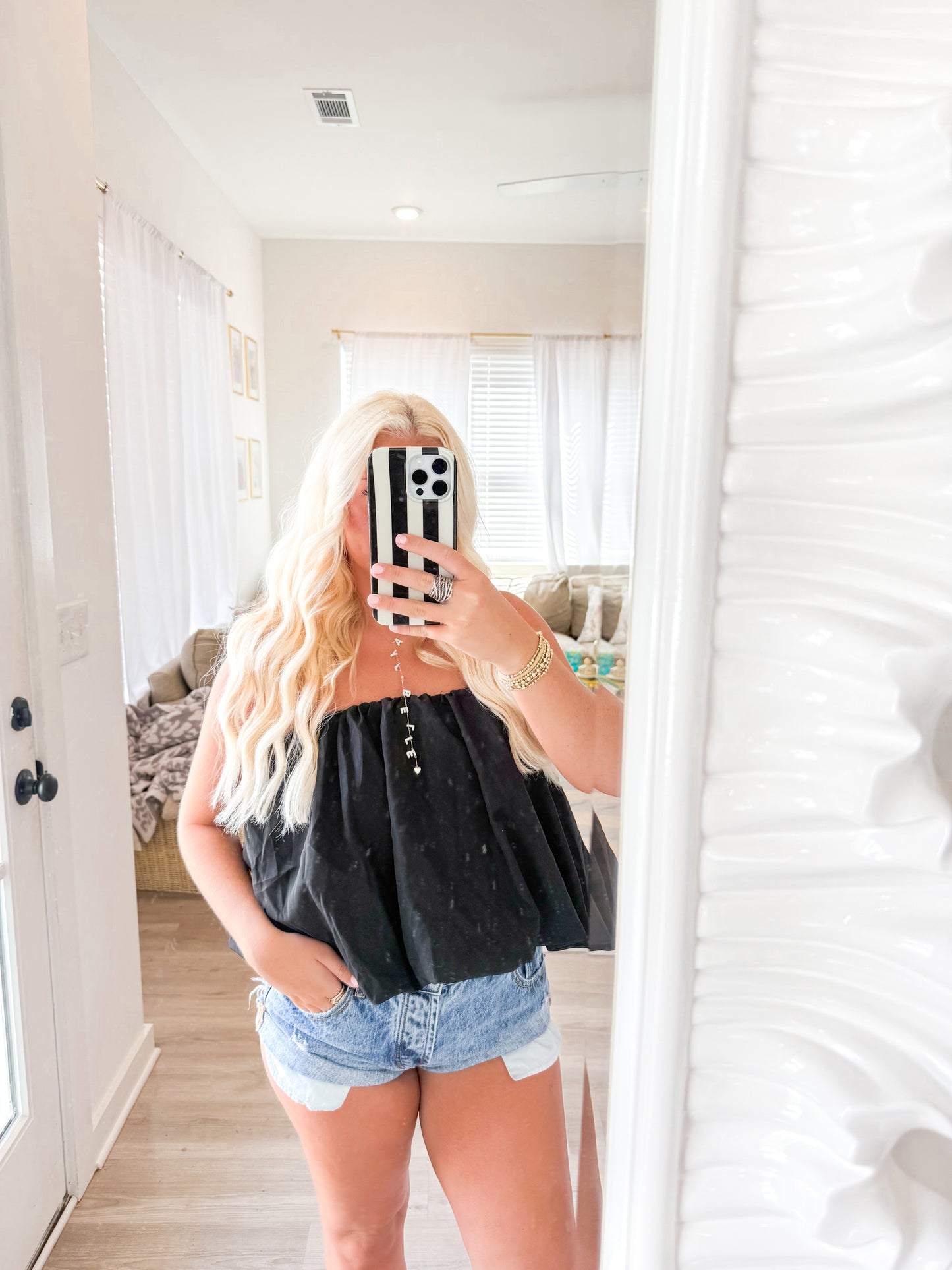 Strapless Bubble Top - Black