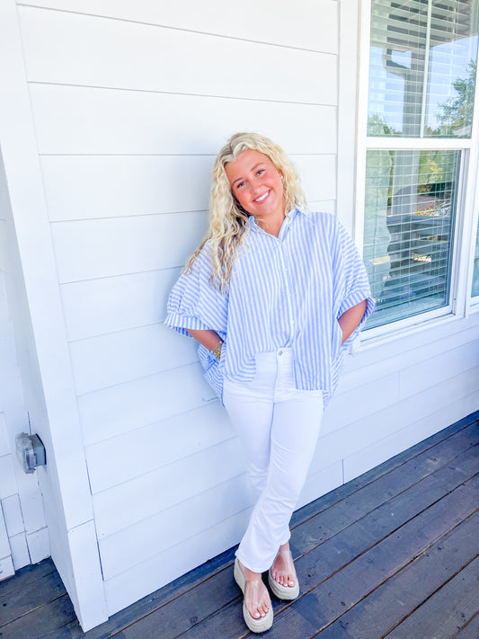 Maggie Striped Top - Blue