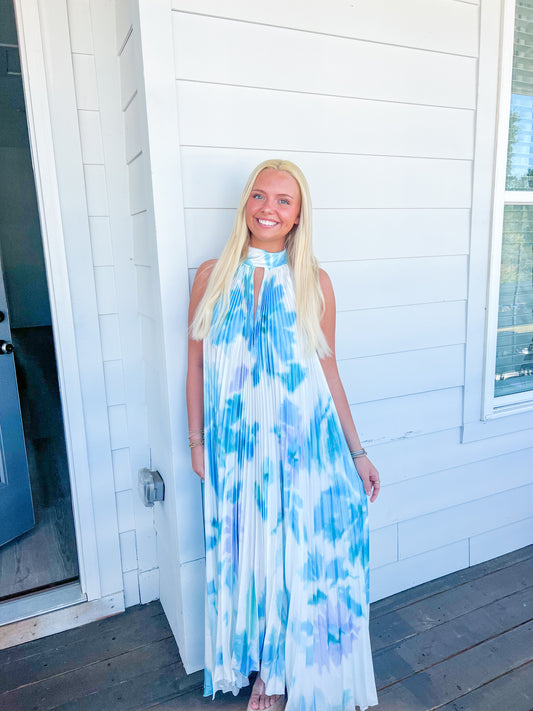 Lilah Keyhole Maxi Dress - Blue