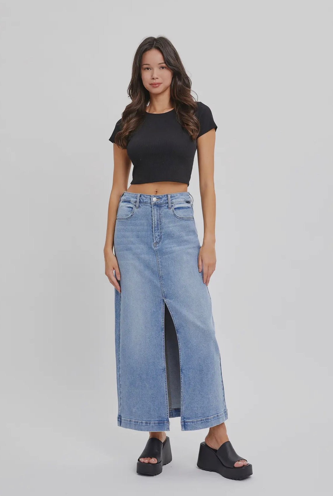 Nova Denim Maxi Skirt