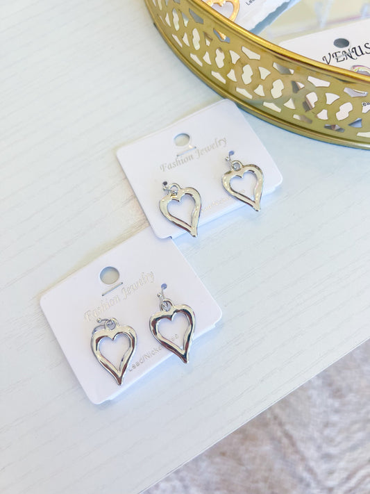 Heart Earrings in Silver