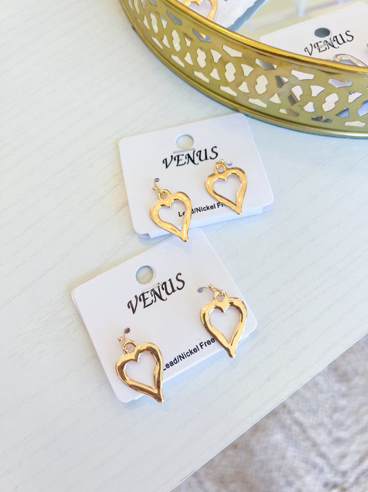 Heart Earrings in Gold