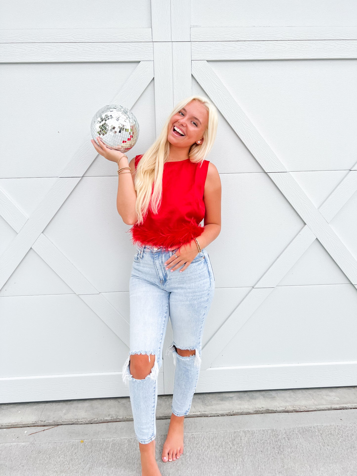 Red Feather Top